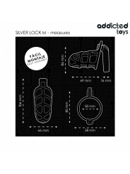 ADDICTED TOYS LOCKED - ZILVEREN SLOT PENISKOOI METAAL MAAT M