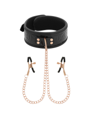 BEGME - BLACK EDITION COLLAR CON CADENAS Y PINZAS PEZONES CON FORRO DE