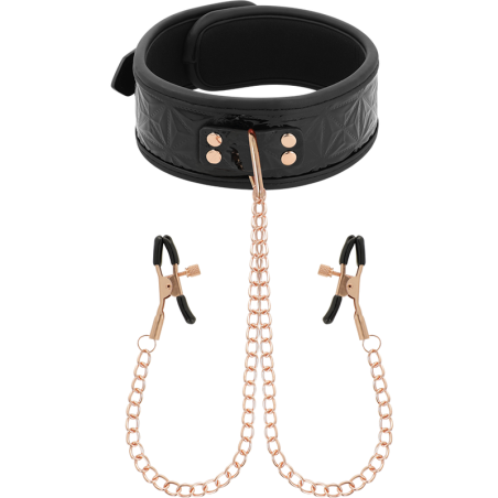 BEGME - BLACK EDITION COLLAR CON CADENAS Y PINZAS PEZONES CON FORRO DE