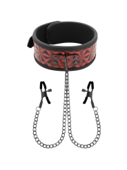 BEGME - COLAR EDIO VERMELHA COM BRAADEIRAS COM FORRO DE NEOPRENE