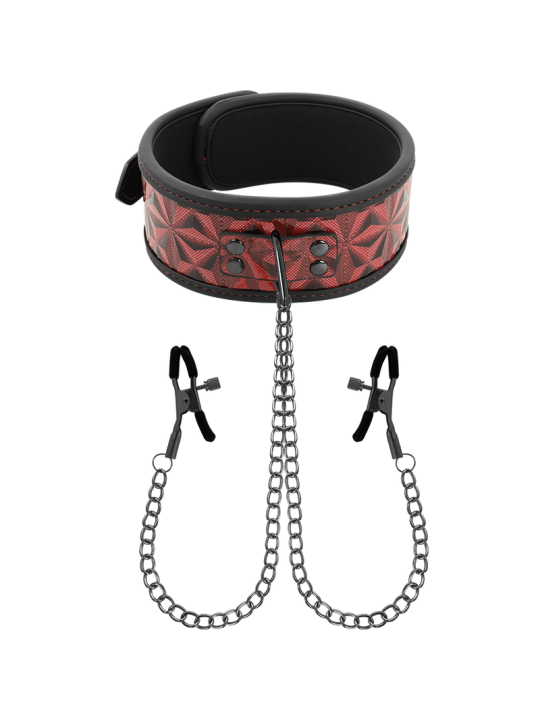 BEGME - RED EDITION COLLAR WITH NIPPLE CLAMPS WITH NEOPRENE LINING