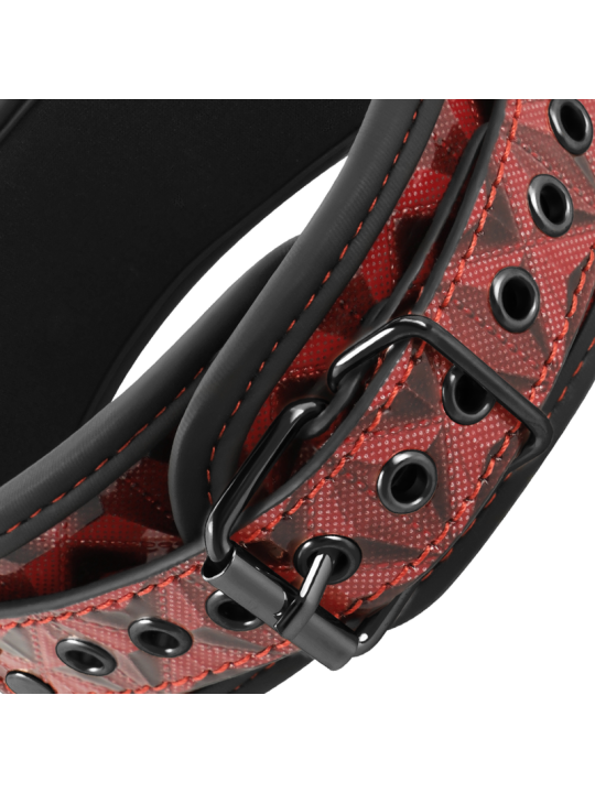 BEGME - COLAR EDIO VERMELHA COM BRAADEIRAS COM FORRO DE NEOPRENE