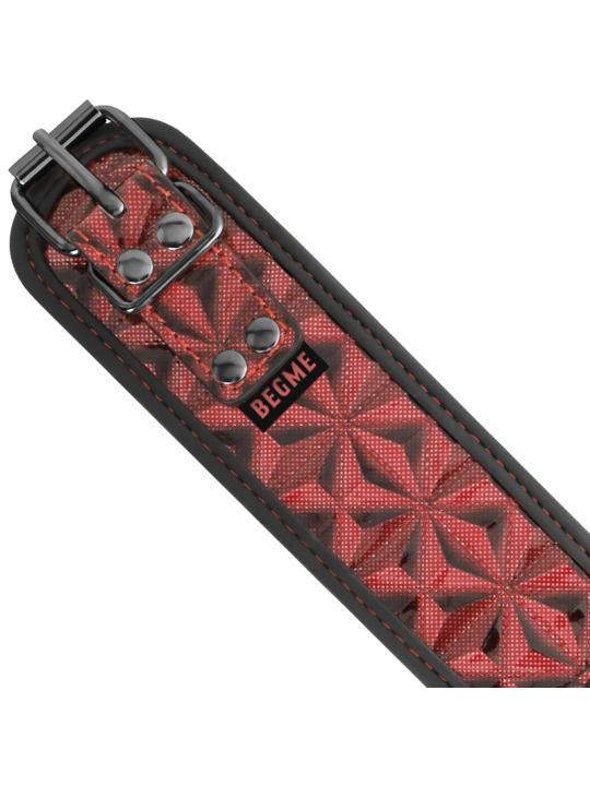 BEGME - COLAR EDIO VERMELHA COM BRAADEIRAS COM FORRO DE NEOPRENE