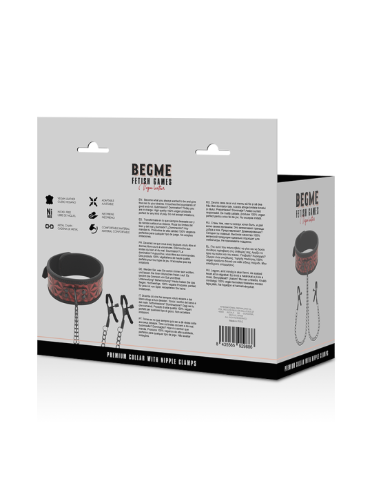 BEGME - RED EDITION HALSBAND MIT NIPPELKLEMMEN MIT NEOPRENFUTTER