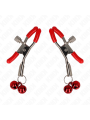 KINK - PINZAS PARA PEZONES ROJAS CON DOBLE CAMPANILLA ROJO 6 CM