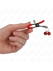 KINK - ROTE DOPPELGLOCKE NIPPELKLEMME ROT 6 CM