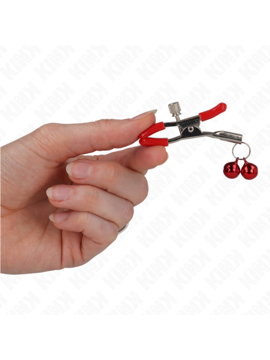 KINK - ROTE DOPPELGLOCKE NIPPELKLEMME ROT 6 CM