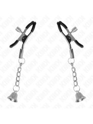 KINK - SILBERNE NIPPELKLEMMEN MIT GLOCKENANHÄNGER 6 CM