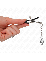 KINK - SILBERNE NIPPELKLEMMEN MIT GLOCKENANHÄNGER 6 CM