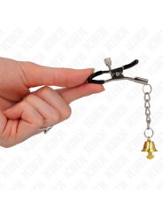 KINK - TEPELKLEMMEN MET GOUDEN BEL HANGER 6 CM