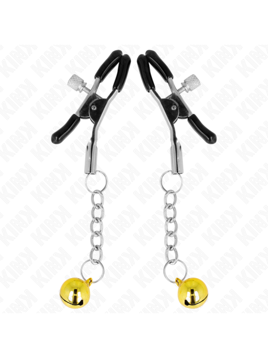 KINK - GOLD JINGLE BELL PENDANT NIPPLE CLAMPS 6 CM