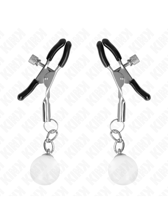 KINK - GLASPERLEN-NIPPELKLAMMERN SILBER 6 CM