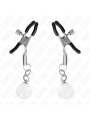 KINK - PINZAS PARA PEZONES PLATEADAS CON COLGANTE DE VIDRIO 6 CM