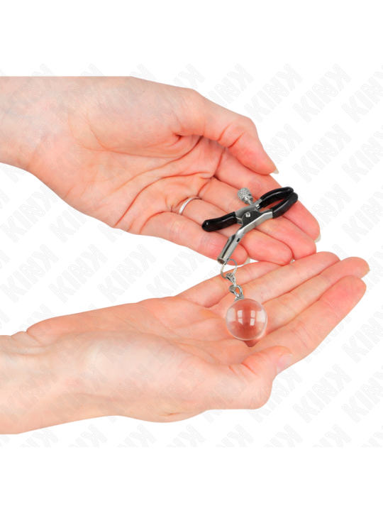 KINK - GRAMPOS DE BICO DE VIDRO PRATA 6 CM