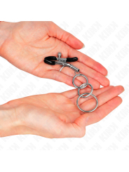 KINK - TEPELKLEMMEN MET 3 RINGEN 6 CM