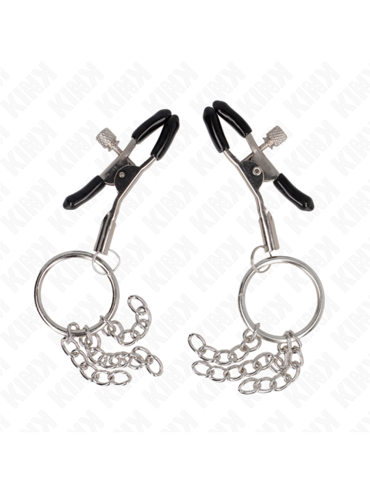 KINK - MORSETTO PER CAPEZZOLO O RING E CATENELLA ARGENTO 6 CM