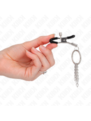 KINK - MORSETTO PER CAPEZZOLO O RING E CATENELLA ARGENTO 6 CM