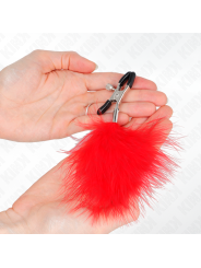 KINK - PINZAS PARA PEZONES CON PLUMA ROJO 7 CM