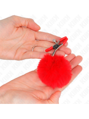 KINK - RODE POMPOM TEPELKLEMMEN 6 CM