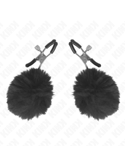 KINK - KUNSTFELLBALL-NIPPELKLAMMER SCHWARZ 6 CM
