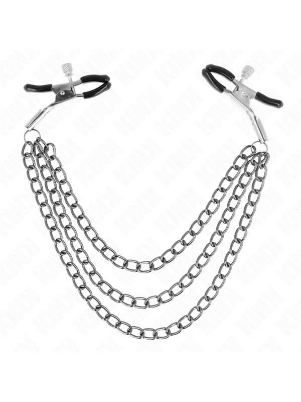 KINK - PINCES À METELIER AVEC 3 CHAÎNES NOIRES 20/23/28 CM