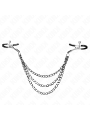 KINK - DRIEVOUDIGE KETTING TEPELKLEMMEN ZWART 20/23/28 CM