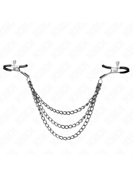 KINK - NIPPELKLEMMEN MIT 3 KETTEN SCHWARZ 20/23/28 CM