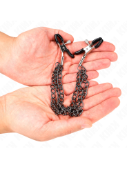 KINK - PINZAS PARA PEZONES CON TRIPLE CADENA NEGRO 20/23/28 CM