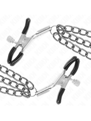 KINK - PINÇAS PARA BICOS COM 3 CORRENTES PRETAS 20/23/28 CM