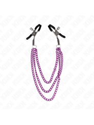 KINK - PINCES À METELIER AVEC 3 CHAÎNES VIOLET 20/23/28 CM