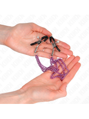 KINK - NIPPLE CLAMPS WITH 3 CHAINS PURPLE 20/23/28 CM