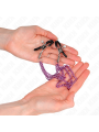 KINK - PAARSE DRIEVOUDIGE KETTING TEPELKLEMMEN 20/23/28 CM