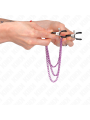 KINK - PAARSE DRIEVOUDIGE KETTING TEPELKLEMMEN 20/23/28 CM