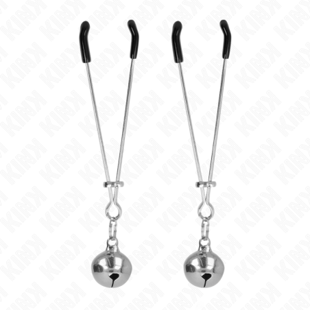 KINK - DUNNE TEPELKLEMMEN MET ZILVEREN BEL 7 CM