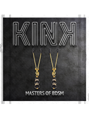 KINK - PINZE PER CAPEZZOLI SOTTILI ORO CON 3 PERLINE DI VETRO NERE 7 C