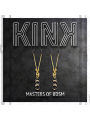 KINK - PINCES À TETON FINES OR AVEC 3 BILLES DE VERRE NOIR 7 CM