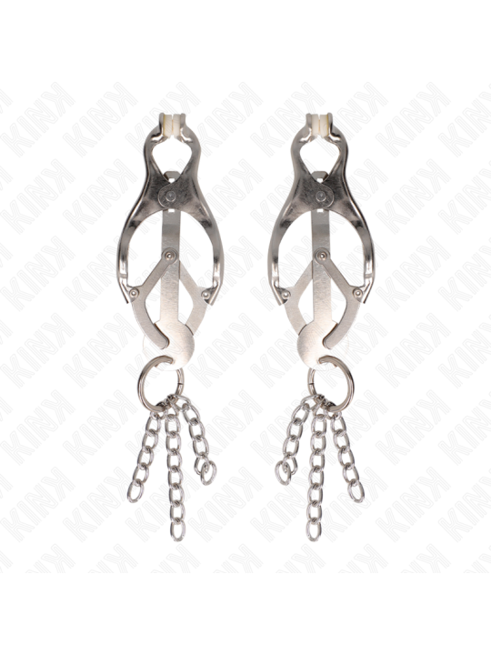 KINK - JAPANSE STIJL TEPELKLEMMEN MET KETTINGEN ZILVER
