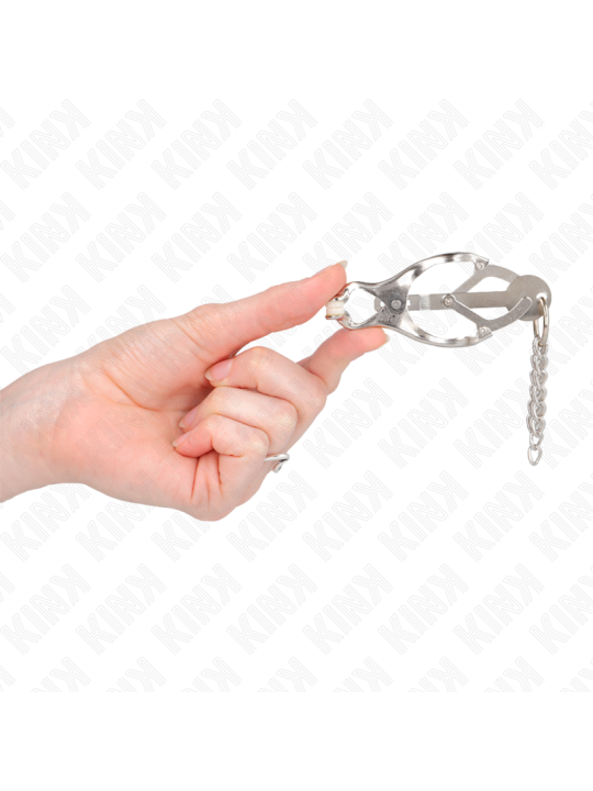 KINK - PINZAS PARA PEZONES ESTILO JAPONÉS CON CADENAS PLATEADO