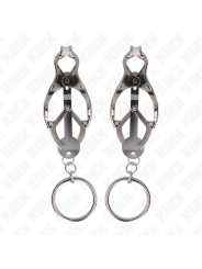 KINK - MORSETTI PER CAPEZZOLI CON O-RING TRIFOGLIO GIAPPONESE ARGENTO
