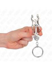 KINK - MORSETTI PER CAPEZZOLI CON O-RING TRIFOGLIO GIAPPONESE ARGENTO