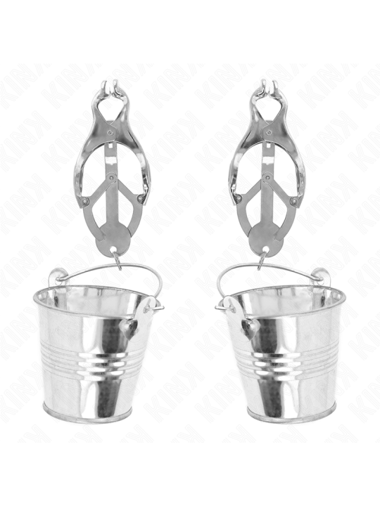 KINK - PINZAS PARA PEZONES ESTILO JAPONÉS CON CUBOS PLATEADO
