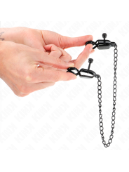 KINK - PINZAS PARA PEZONES PLANAS NEGRO CON CADENA NEGRO 30 CM