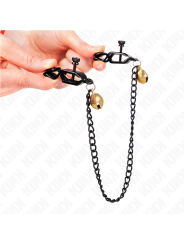 KINK - FLAT CHAIN NIPPLE CLAMPS AND BELL SILVER 30 CM