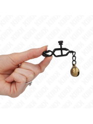 KINK - PINZAS PARA PEZONES PLANAS NEGRO CON CASCABEL 7 CM