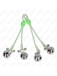 KINK - PINCES À TETON LUMINEUSES CRÂNE AVEC ANNEAU CLOCHES RÉGLABLES V