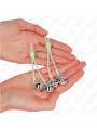 KINK - LUMINOUS SKULL NIPPLE CLAMPS WITH RING BELLS ADJUSTABLE GREEN /