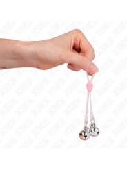 KINK - LUMINOUS SKULL NIPPLE CLAMPS WITH RING BELLS ADJUSTABLE PINK / 