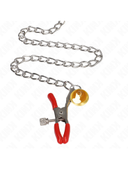 KINK - BELL 3-FACH NIPPEL- UND KLITORISKLEMMEN ROT MIT KETTE 30 CM