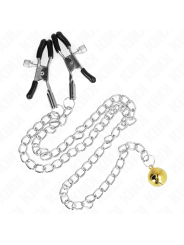 KINK - TEPELKLEMMEN MET GOUDEN BEL EN KETTING 30 CM