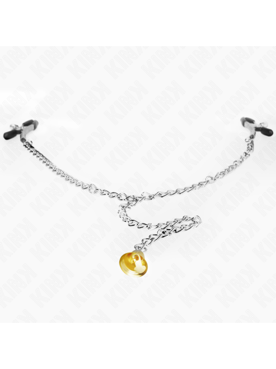 KINK - CHAIN NIPPLE CLAMPS WITH HORN PENDANT 30 CM